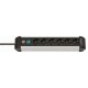Контакт - 6 изхода с копче Brennenstuhl Premium-Alu-Line 3500 W (3 m)