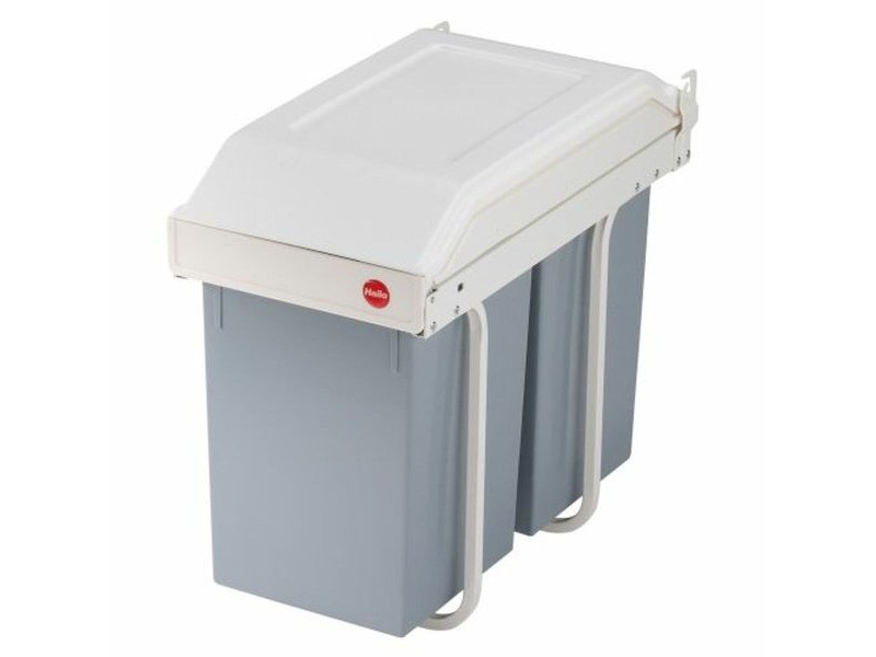 Кошче за боклук Hailo Multi-Box duo L Бял Сив Сметана Стомана Пластмаса 2 чекмеджета 14 L Вграден (2 броя)