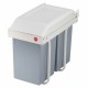 Кошче за боклук Hailo Multi-Box duo L Бял Сив Сметана Стомана Пластмаса 2 чекмеджета 14 L Вграден (2 броя)
