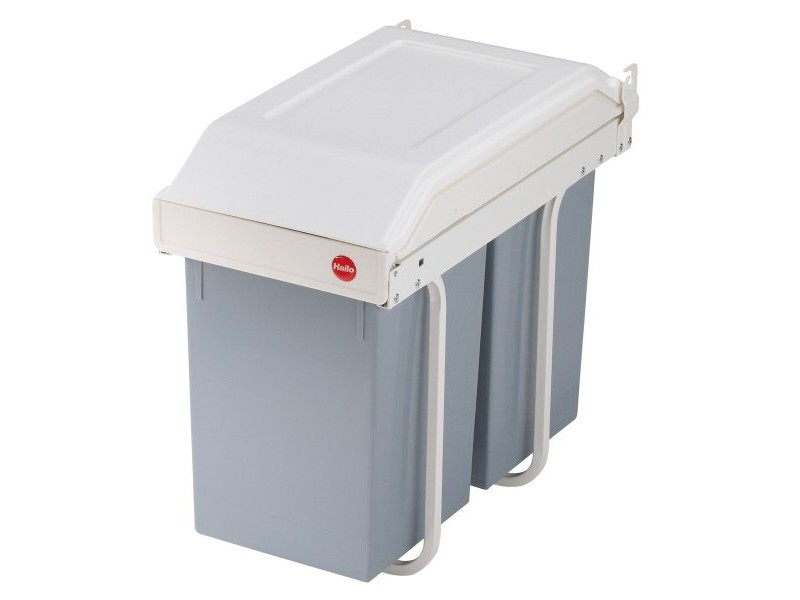 Кошче за боклук Hailo Multi-Box duo L Бял Сив Сметана Стомана Пластмаса 2 чекмеджета 14 L Вграден (2 броя)