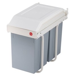 Кошче за боклук Hailo Multi-Box duo L Бял Сив Сметана Стомана Пластмаса 2 чекмеджета 14 L Вграден (2 броя)