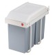 Кошче за боклук Hailo Multi-Box duo L Бял Сив Сметана Стомана Пластмаса 2 чекмеджета 14 L Вграден (2 броя)