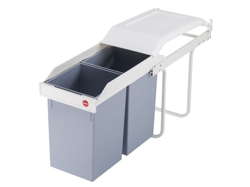 Кошче за боклук Hailo Multi-Box duo L Бял Сив Сметана Стомана Пластмаса 2 чекмеджета 14 L Вграден (2 броя)