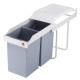 Кошче за боклук Hailo Multi-Box duo L Бял Сив Сметана Стомана Пластмаса 2 чекмеджета 14 L Вграден (2 броя)