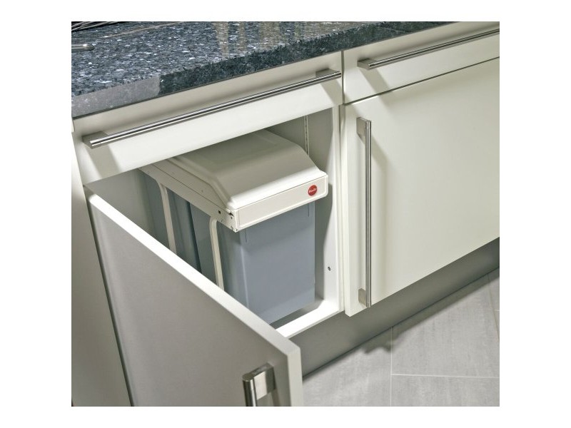 Кошче за боклук Hailo Multi-Box duo L Бял Сив Сметана Стомана Пластмаса 2 чекмеджета 14 L Вграден (2 броя)