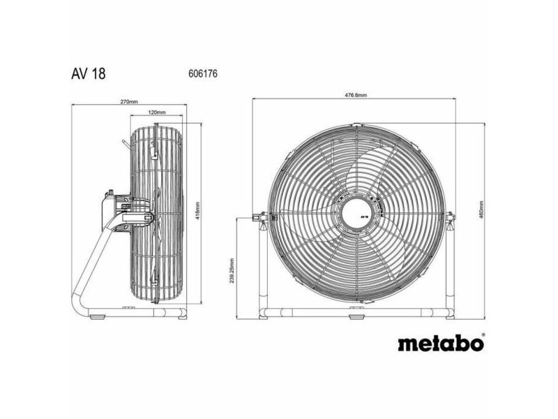 Вентилатор за по Metabo AV 18 Бял