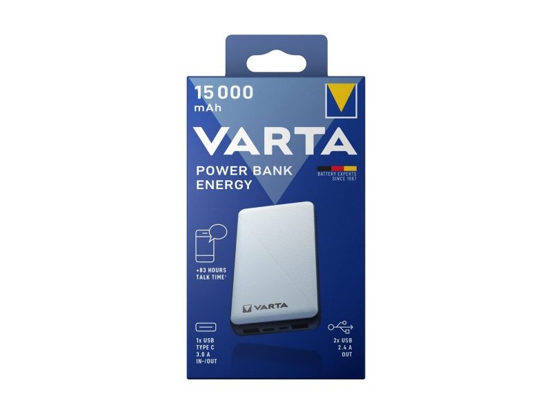 Резервна батерия Varta Energy 15000 Черен/Бял 15000 mAh