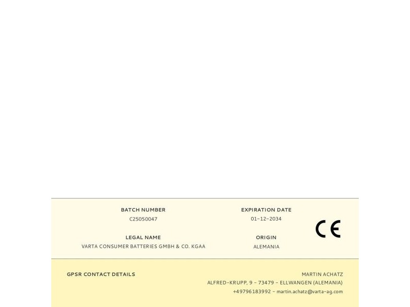 Батерии Varta longlife max power 1,5 V Вид C LR14 (2 броя)