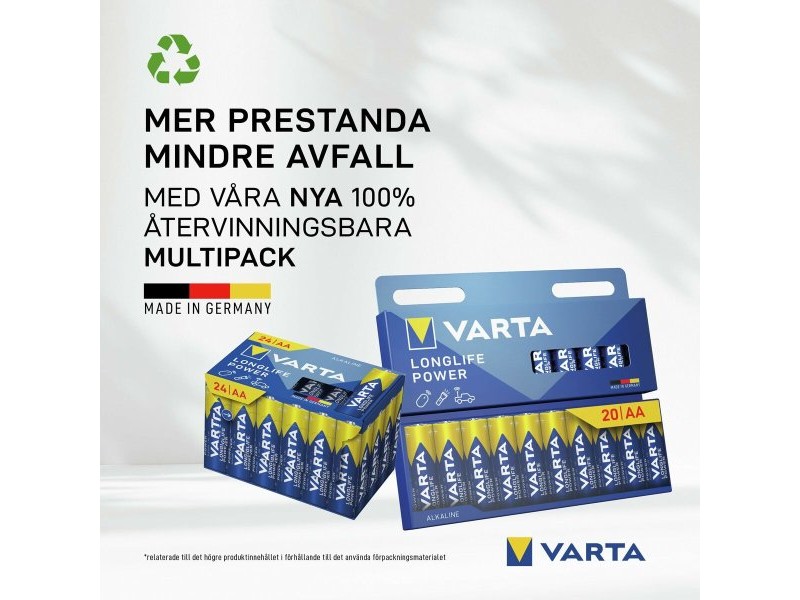 Батерии Varta alkalina longlife power aa - lr06 1,5 V AA LR06 (24 Части) (24 броя)