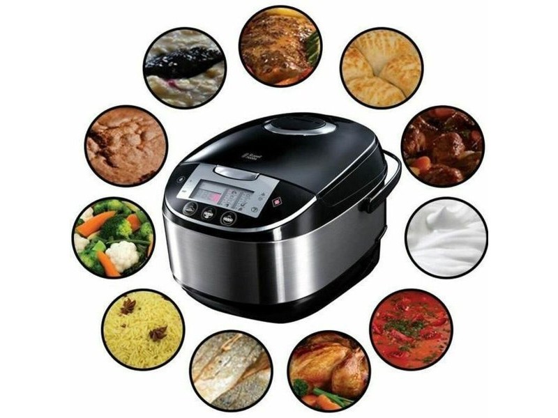 Многогункционален Уред за Готвене на Пара Russell Hobbs 21850-56 Черен Неръждаема стомана 900 W