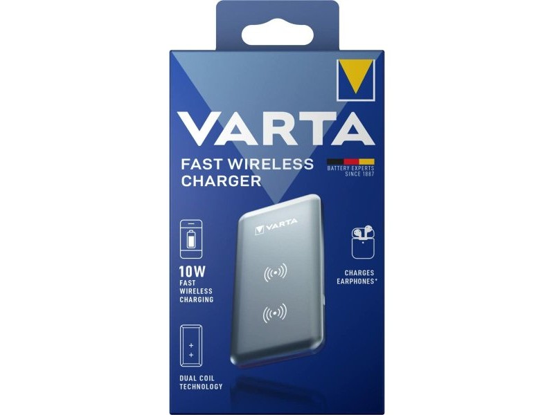 Безжична Външна Батерия Varta Fast Wireless Сребро