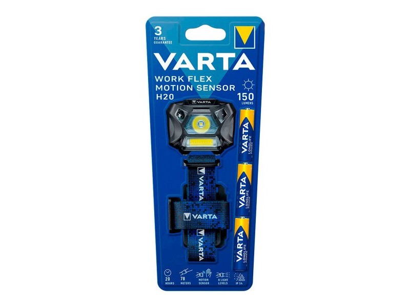 LED Фенер Varta Work Flex H20 3 W 150 Lm Сензор за Движение LED Фенер Varta Work Flex H20 3 W 150 Lm Сензор за Движение
