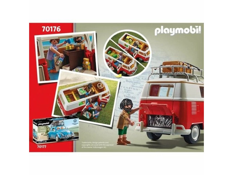 Игра Комплект Превозни Средства Playmobil 70176 Volkswagen T1 Bus Червен