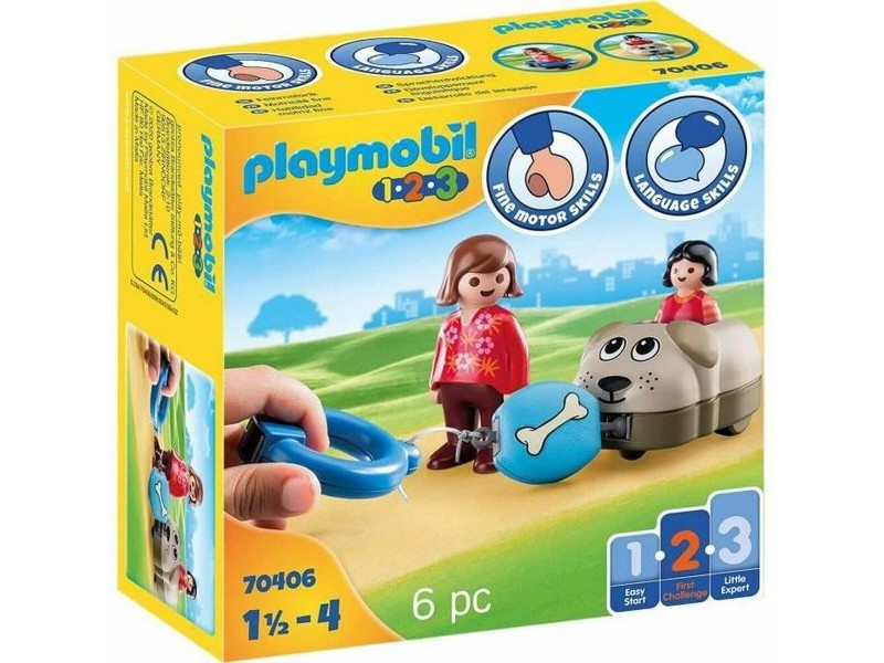 Playset Playmobil 1.2.3 Куче Деца 70406 (6 pcs)