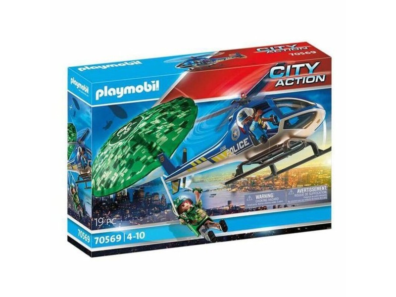 Playset  City Action Police helicopter: Parachute Chase Playmobil 70569 (19 pcs)