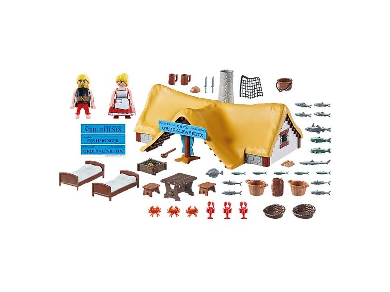 Playset Playmobil Astérix: Ordralfabetix Hut 71266 73 Части