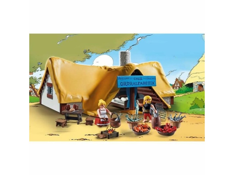 Playset Playmobil Astérix: Ordralfabetix Hut 71266 73 Части