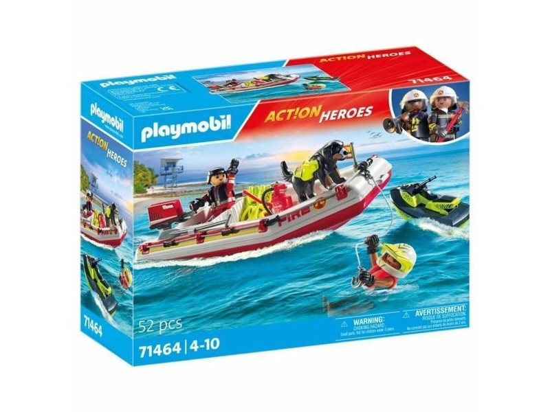 Playset Playmobil Action Heroes - Fireboat and Water Scooter 71464 52 Части Playset Playmobil Action Heroes - Fireboat and Water Scooter 71464 52 Части