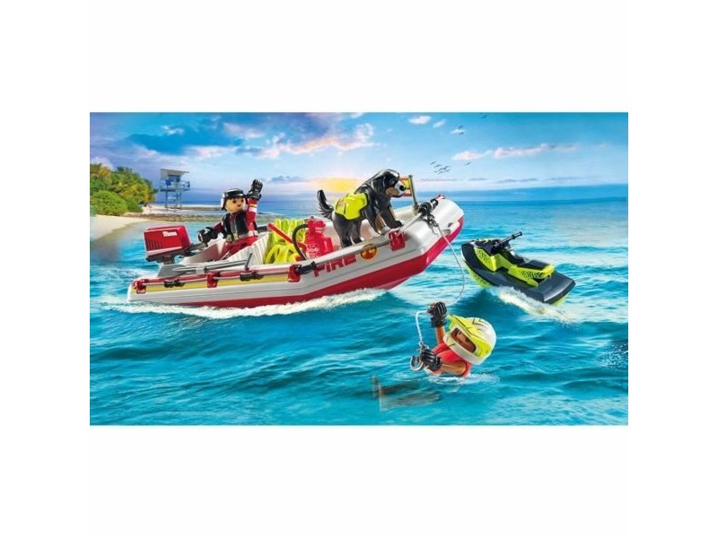 Playset Playmobil Action Heroes - Fireboat and Water Scooter 71464 52 Части Playset Playmobil Action Heroes - Fireboat and Water Scooter 71464 52 Части