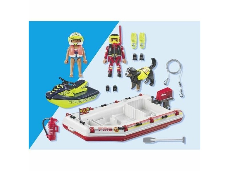 Playset Playmobil Action Heroes - Fireboat and Water Scooter 71464 52 Части Playset Playmobil Action Heroes - Fireboat and Water Scooter 71464 52 Части