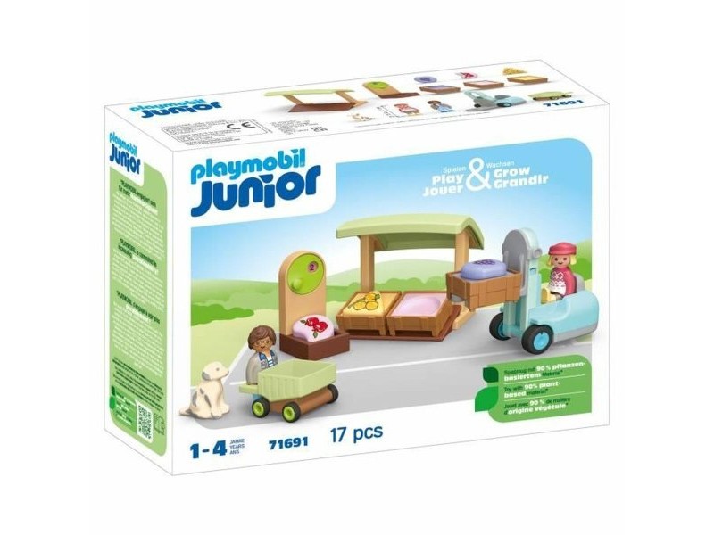 Playset Playmobil Junior 71691 - Organic fruit and vegetable stall 17 Части