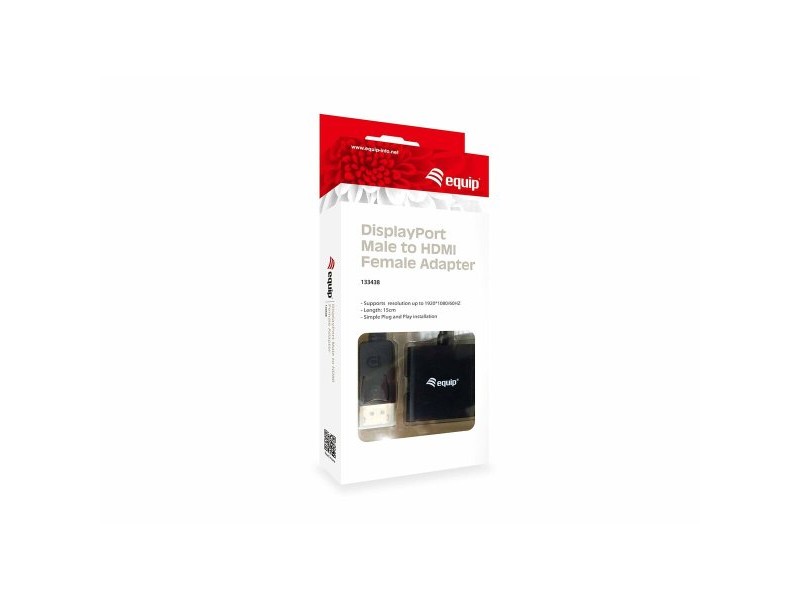 Адаптер за DisplayPort към HDMI Equip 133438 Черен 20 cm