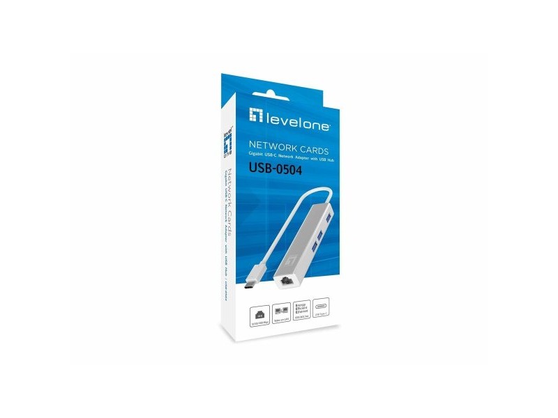 USB извод Level One USB-0504 Черен Сребрист