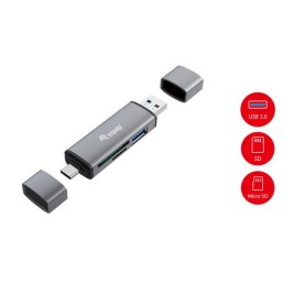 Четец за карти Equip 245460 Черен Сив