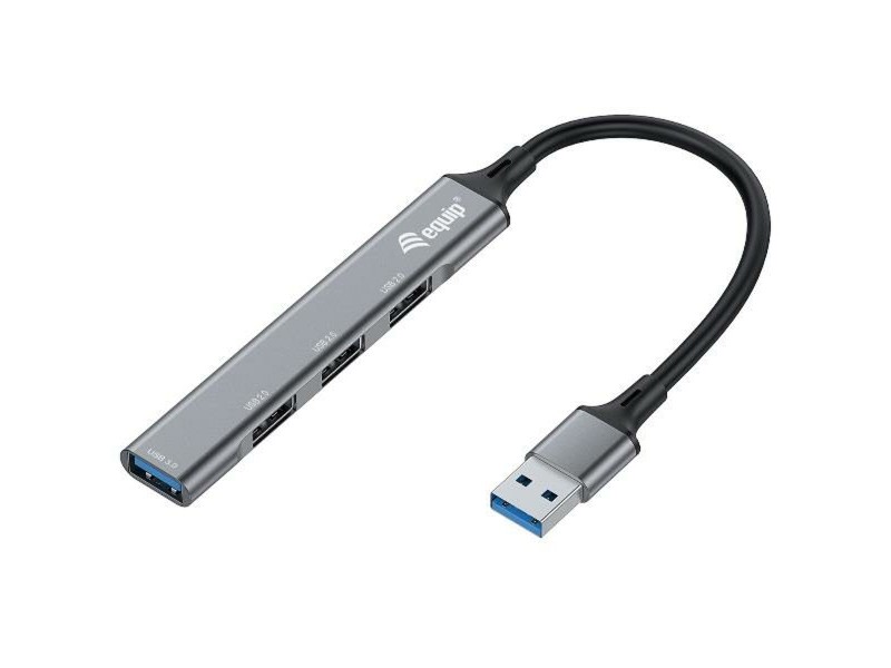 Гнездо с 4 USB порта Equip 12896007101 Алуминий