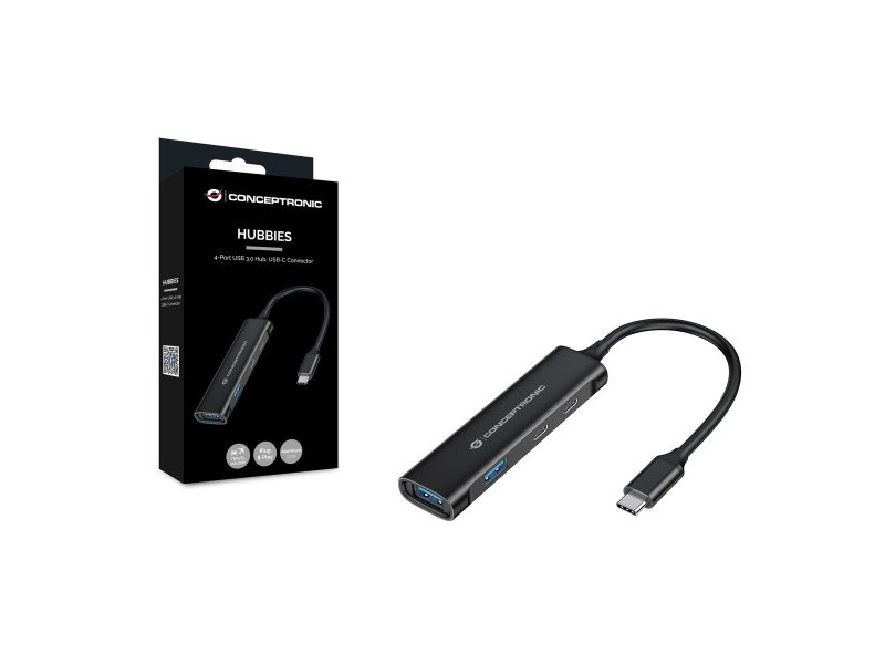 USB извод Conceptronic HUBBIES12B Черен (1 броя)