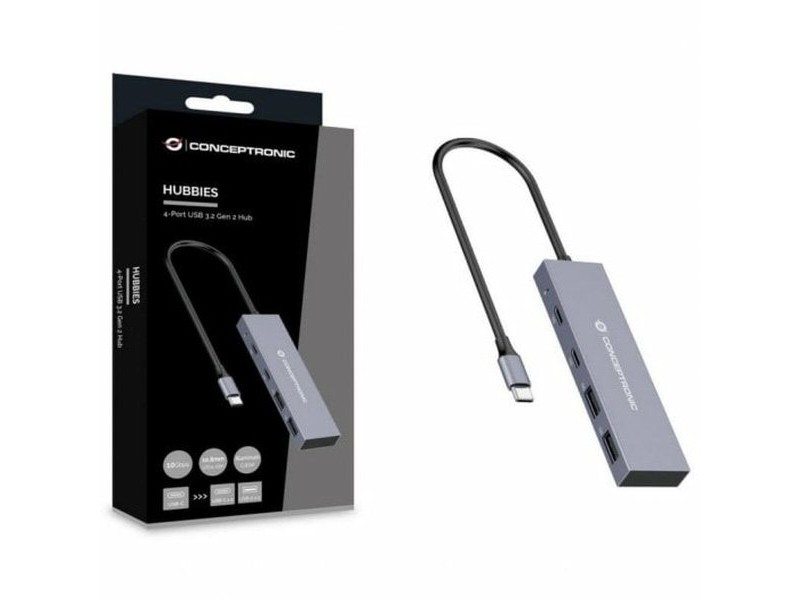 USB извод Conceptronic HUBBIES13G Сив (1 броя)