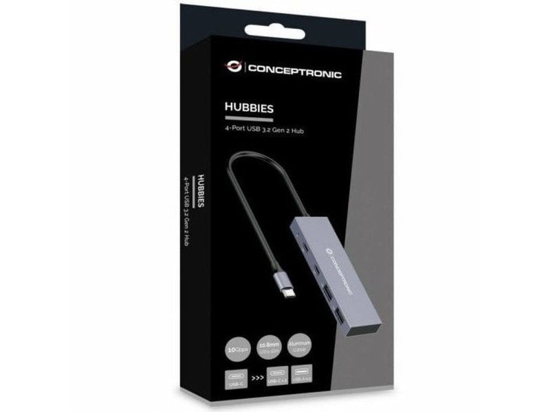 USB извод Conceptronic HUBBIES13G Сив (1 броя)