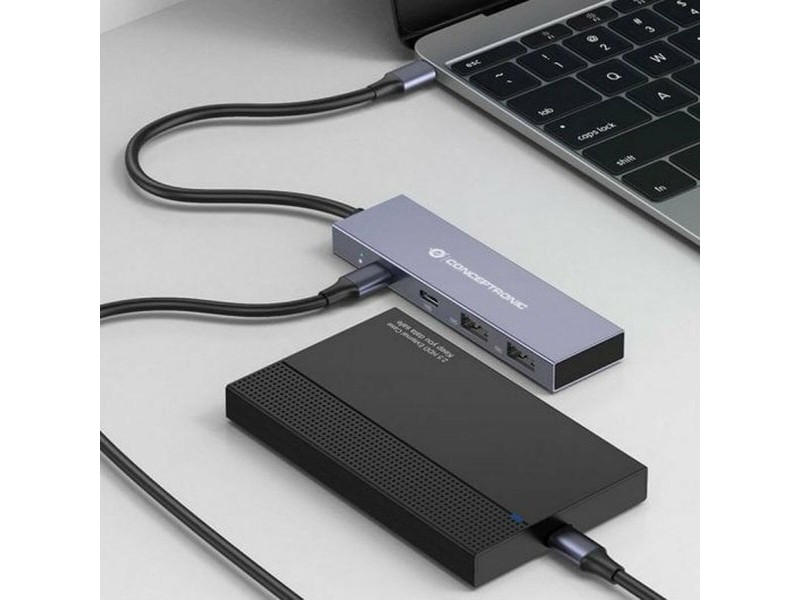 USB извод Conceptronic HUBBIES13G Сив (1 броя)