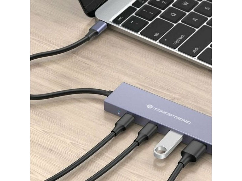 USB извод Conceptronic HUBBIES13G Сив (1 броя)