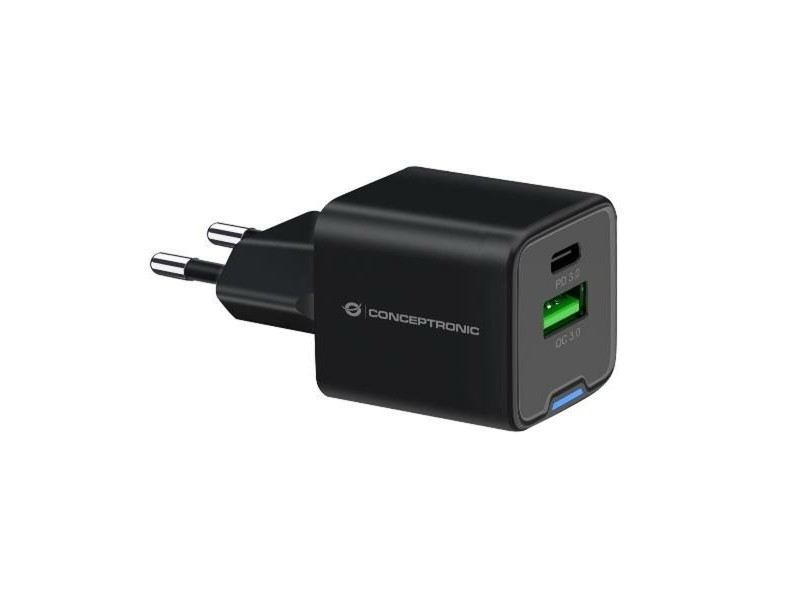 Зарядно за стена Conceptronic 120550303101 Бял Черен 20 W Зарядно за стена Conceptronic 120550303101 Бял Черен 20 W