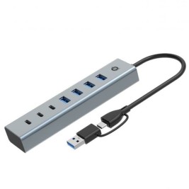 Гнездо със 7 USB порта Conceptronic HUBBIES20G Сребрист