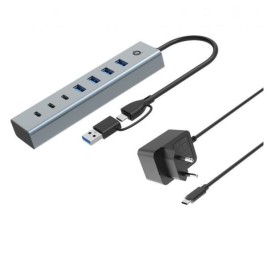 Гнездо със 7 USB порта Conceptronic HUBBIES20GP Сребрист