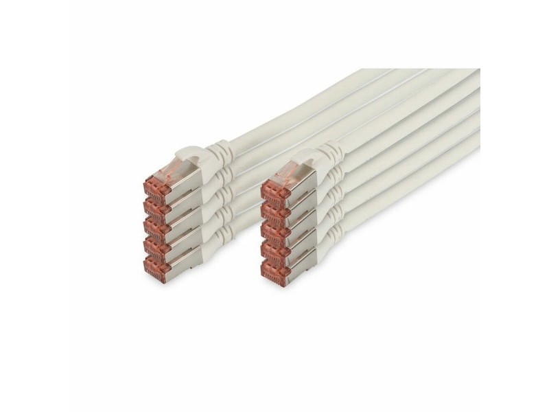 UTP категория 6 твърд мрежови кабел Digitus DK-1644-0025-WH-10 Бял 25 cm