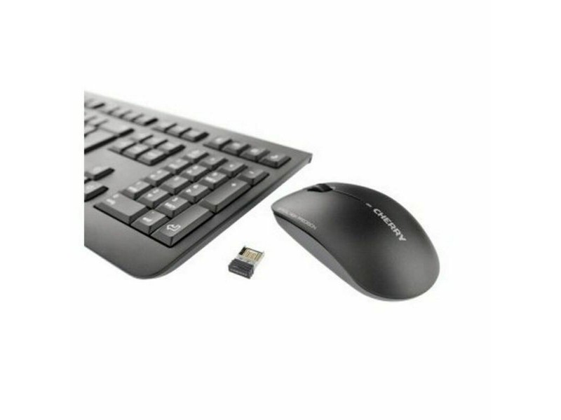 Kлаиатура с безжична мишка Cherry JD-0710ES-2 Черен Испанска Qwerty QWERTY