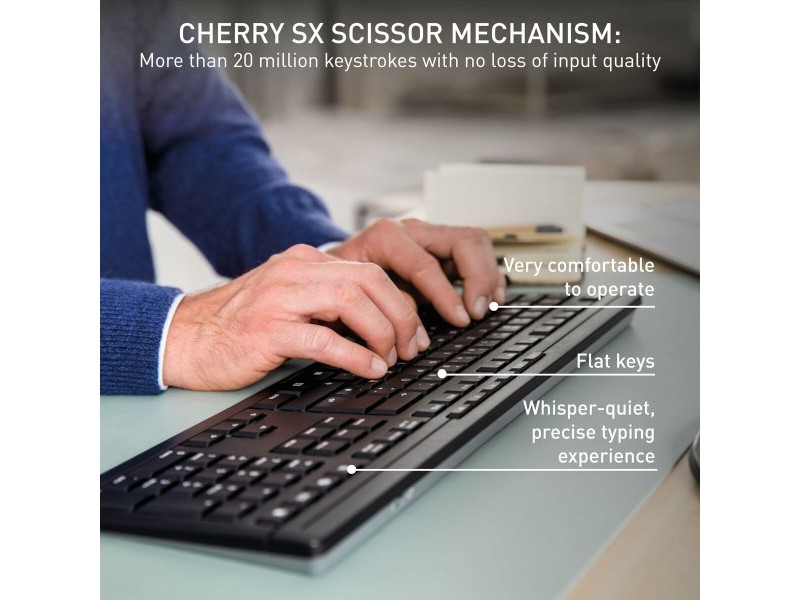 Клавиатура с мишка Cherry JD-8550FR-2 Черен френски Azerty френски