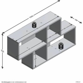Рафтове FMD Антрацит 100 x 53 x 19,5 cm