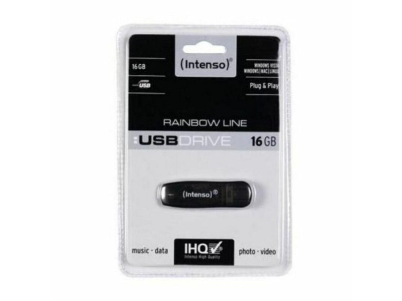 USB стик INTENSO Rainbow Line 16 GB Черен 16 GB USB стик