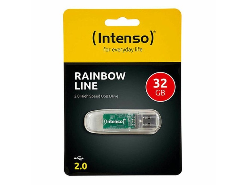 USB стик INTENSO Rainbow Line 32 GB Черен Прозрачен USB стик INTENSO Rainbow Line 32 GB Черен Прозрачен