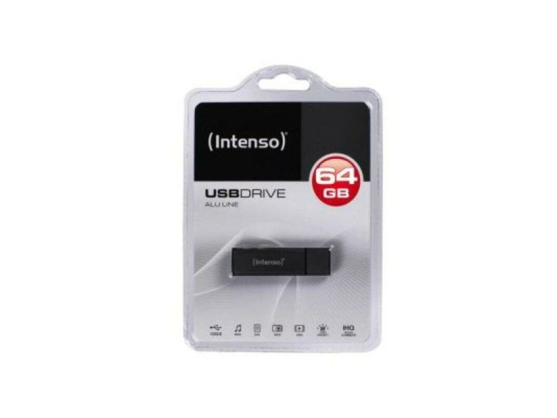 USB и микро USB флашка с памет INTENSO ALU LINE 64 GB Антрацит 64 GB USB стик