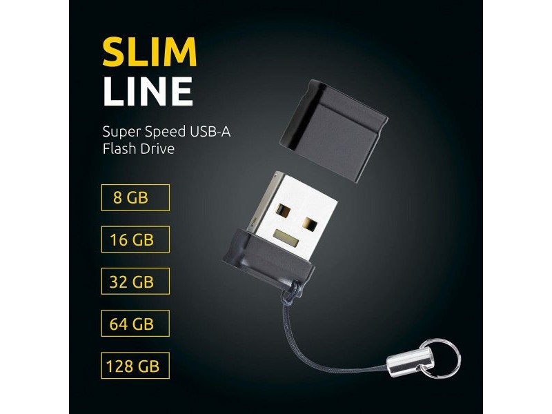 USB стик INTENSO Slim Line 128 GB Черен