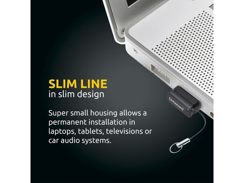 USB стик INTENSO Slim Line 128 GB Черен