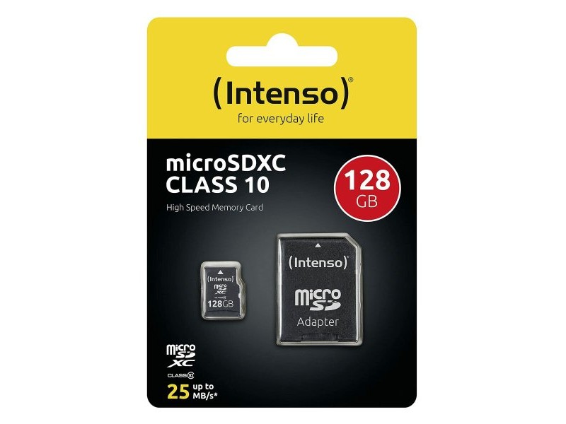 Mикро SD карта памет с адаптер INTENSO 3413491 128 GB