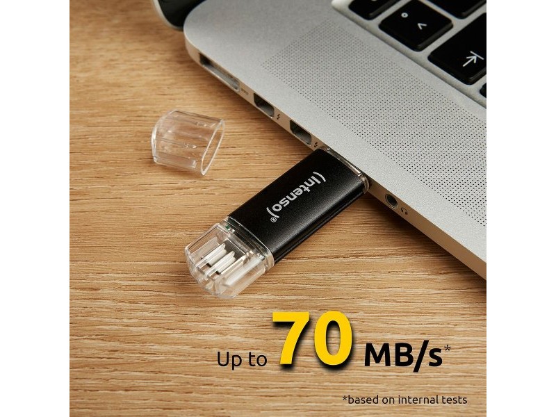 USB стик INTENSO Twist Line 256 GB Антрацит (2 броя)