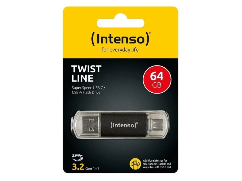 USB стик INTENSO Twist Line 256 GB Антрацит (2 броя)