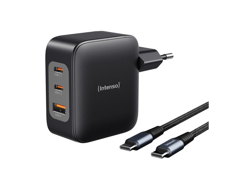 Зарядно за стена INTENSO GaN W100ACC Черен 100 W